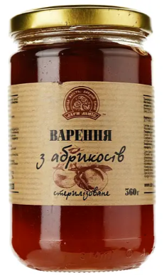 Варення Дари Ланів абрикосове, 360 г